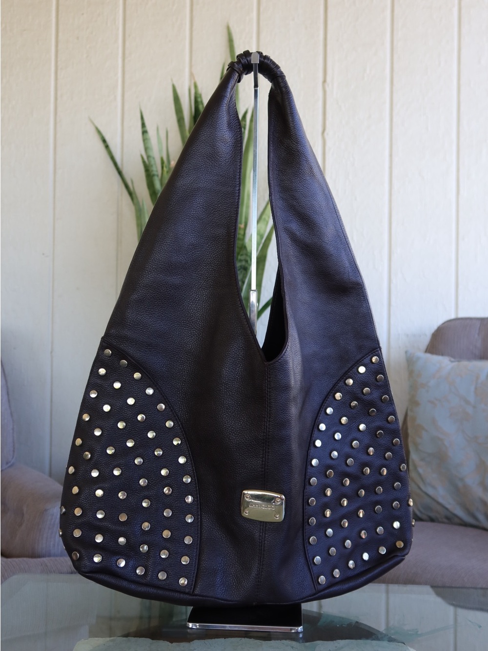 Jimmy Choi Studded Shoulder Bag in Brown💝💝💝